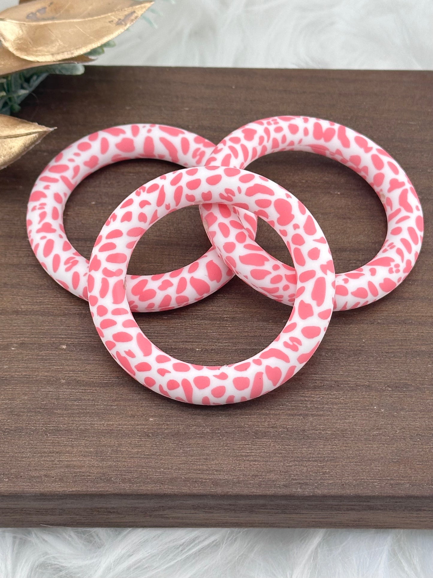 Printed Strawberry Cow Silicone Ring 65mm