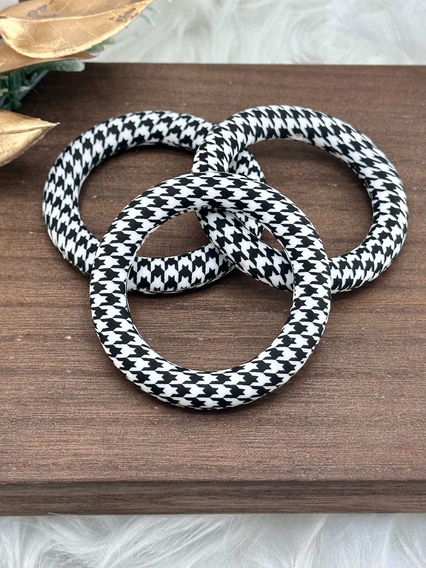 Printed Houndstooth Silicone Ring 65mm