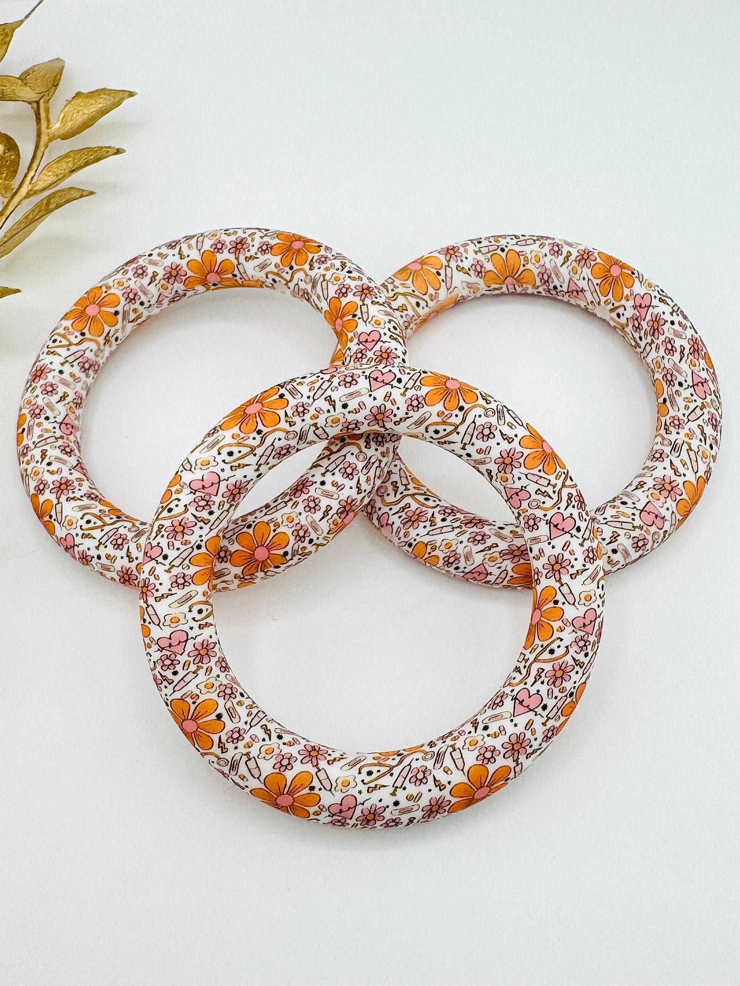 Printed Silicone Ring - Floral First Aid