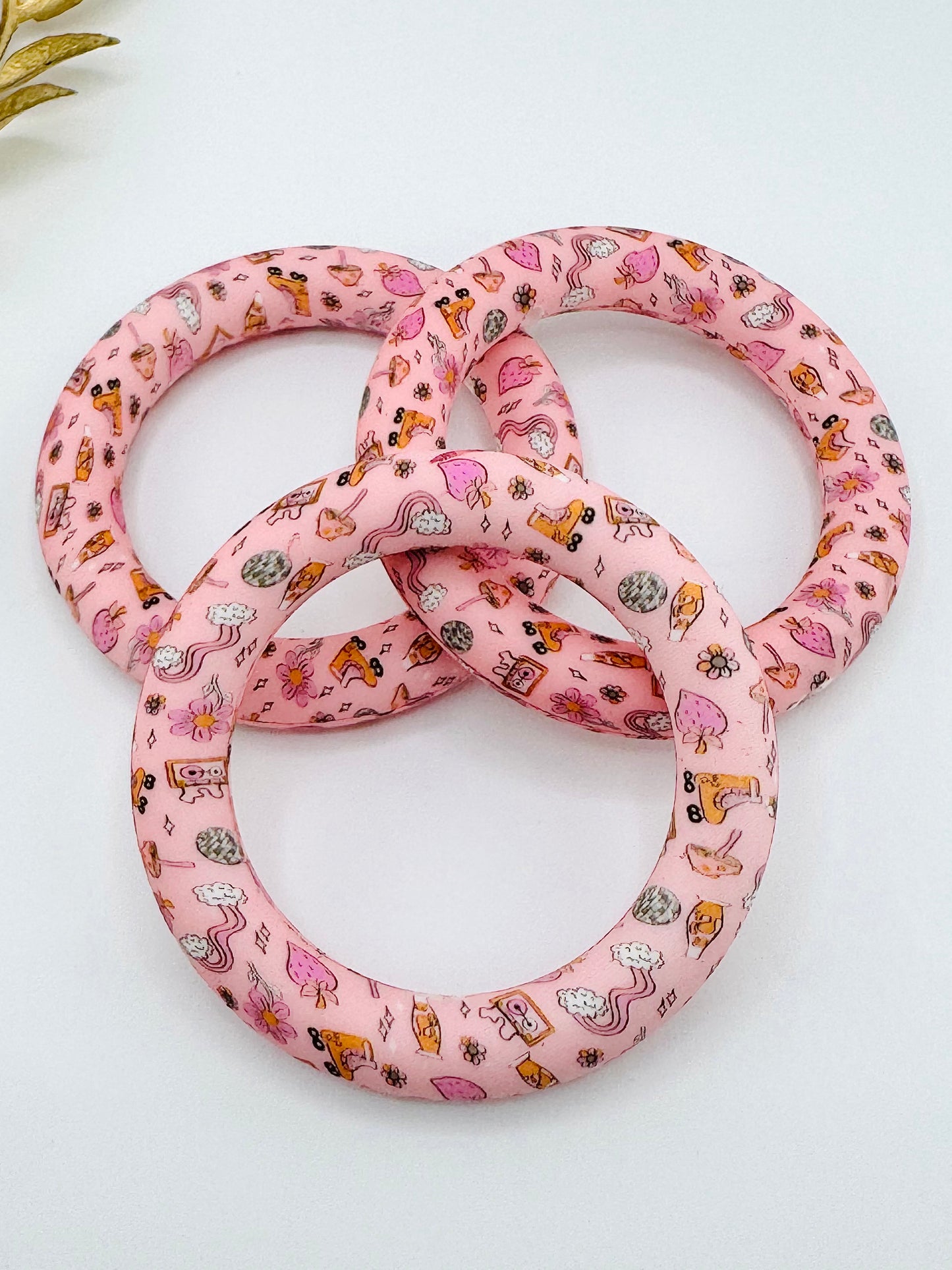 Printed Silicone Ring - Pink Retro Rave