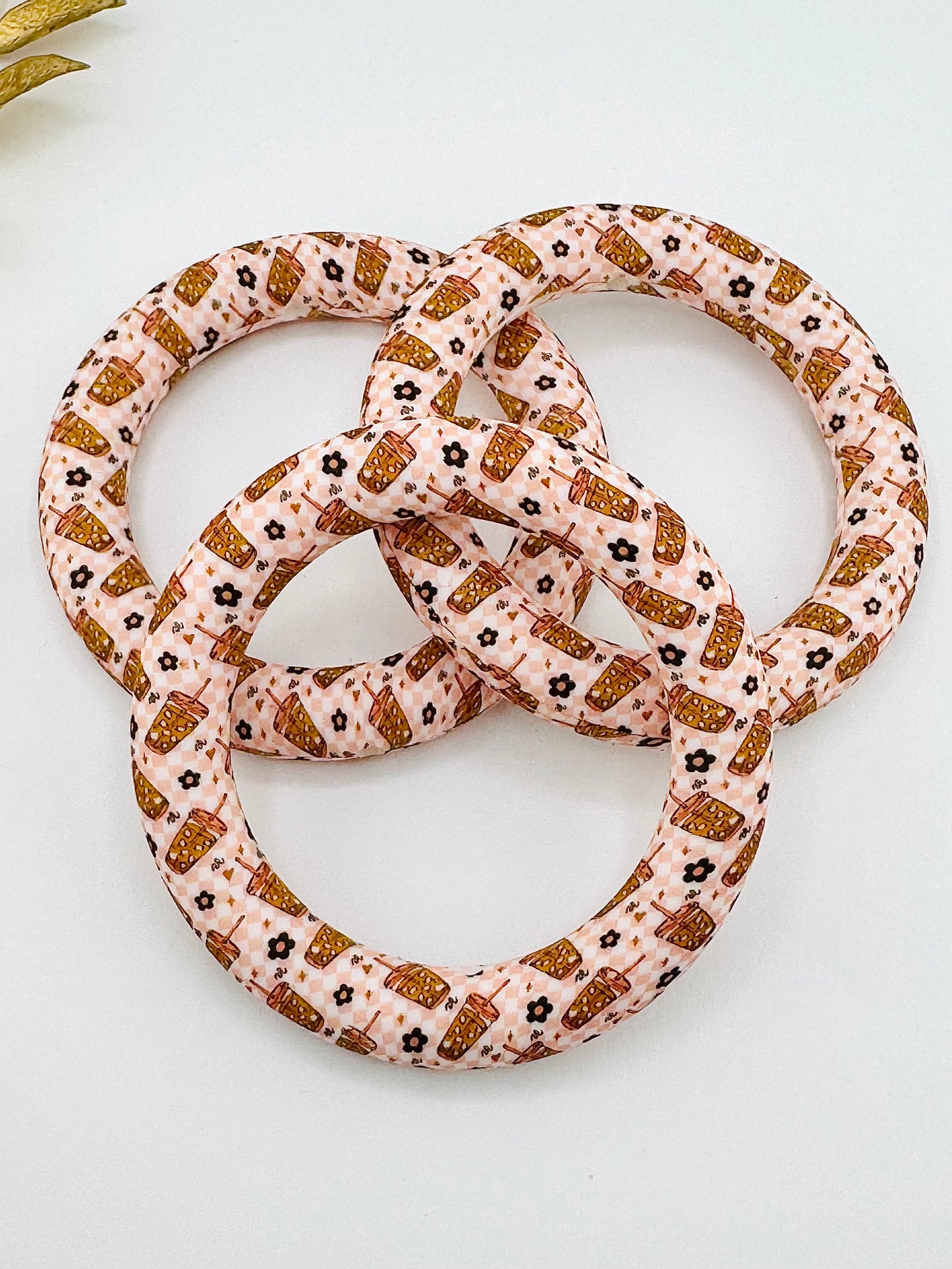 Printed Silicone Ring - Country Latte