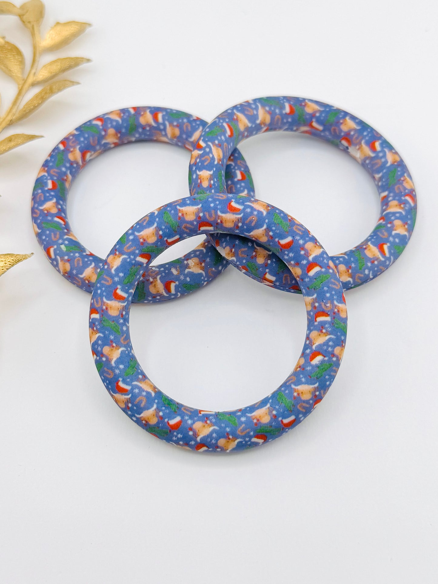 Printed Silicone Ring - Christmas Longhorn
