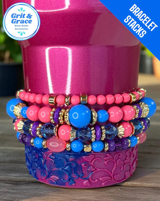 Mermaid Blush Stretchy Cup Bracelets (Set of 4)