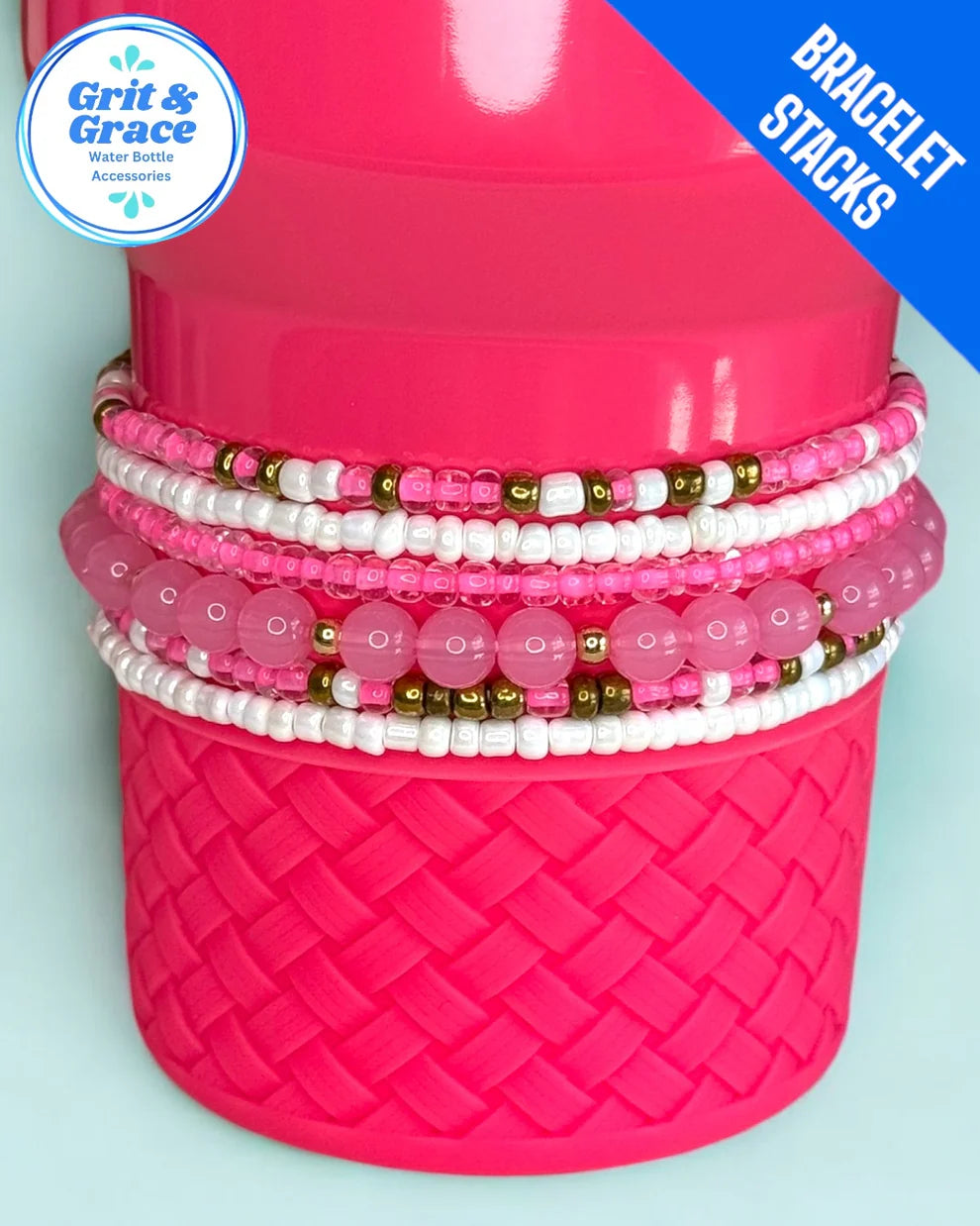 Pink Parade Stretchy Cup Bracelets (Set of 6)