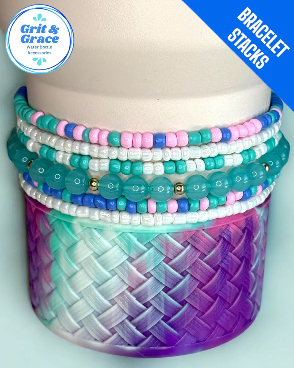 Sugared Macarons Stretchy Cup Bracelets (Set of 6)