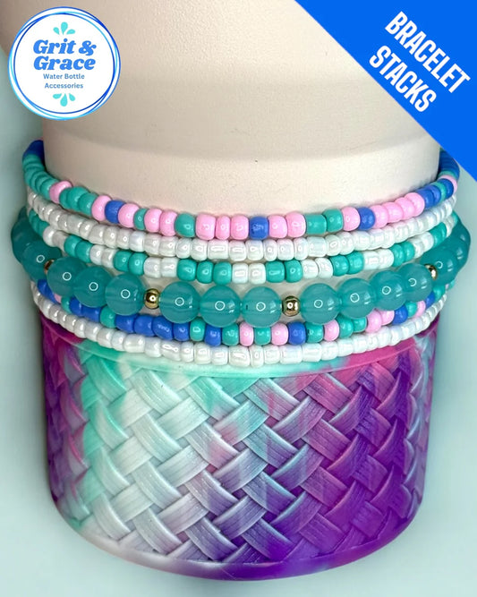 Sugared Macarons Stretchy Cup Bracelets (Set of 6)