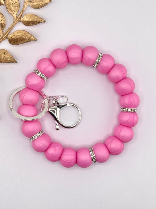 Wholesale Wristlet - Basic Pearl Hot Pink