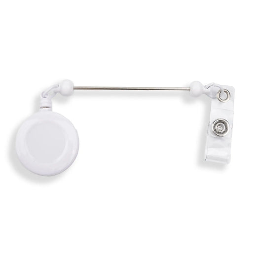 Barbell Bead Holder Badge Reel - White