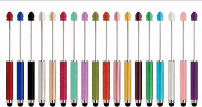 Beadable stylus pens in assorted solid colors