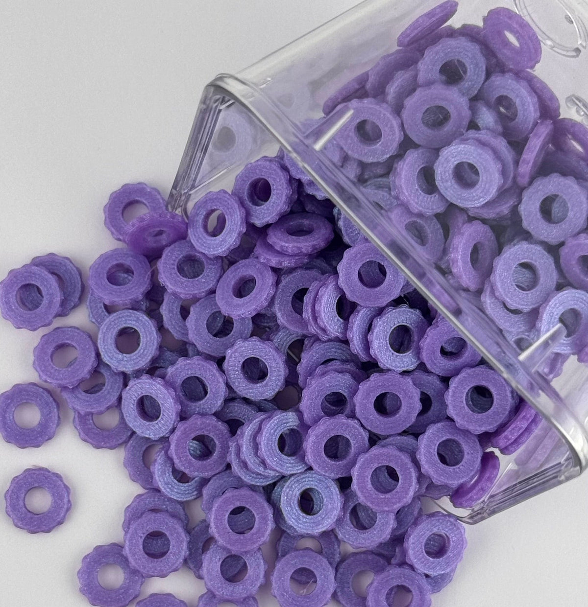 Purple 12mm bubble edge 3D printed spacers for DIY bead crafts
