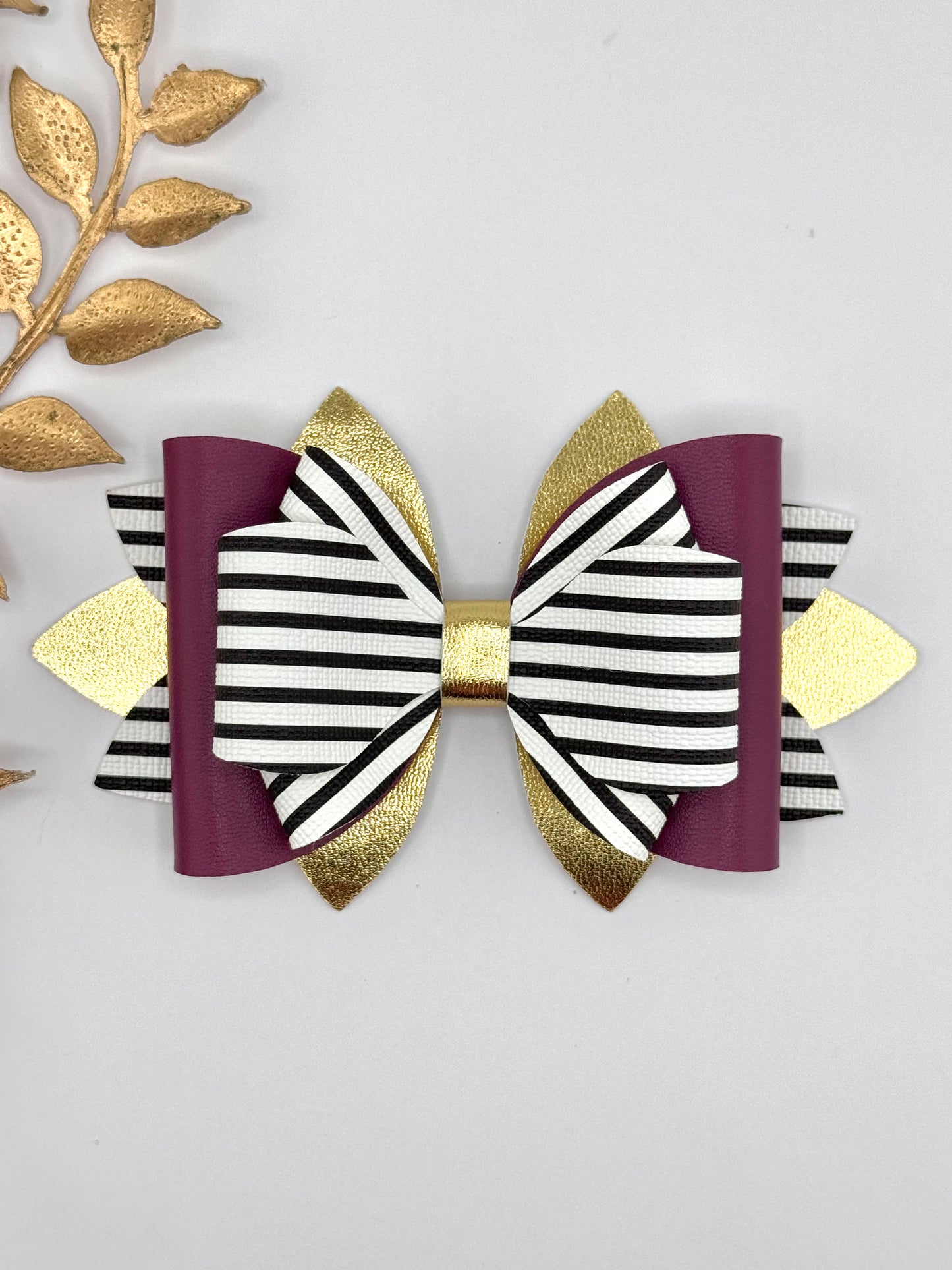 Faux Leather Bow ~ Boujee Burgundy