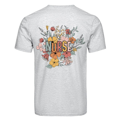 DTF Heat Transfer - Floral Nurse