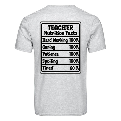 DTF Heat Transfer - Teacher Nutrition Facts