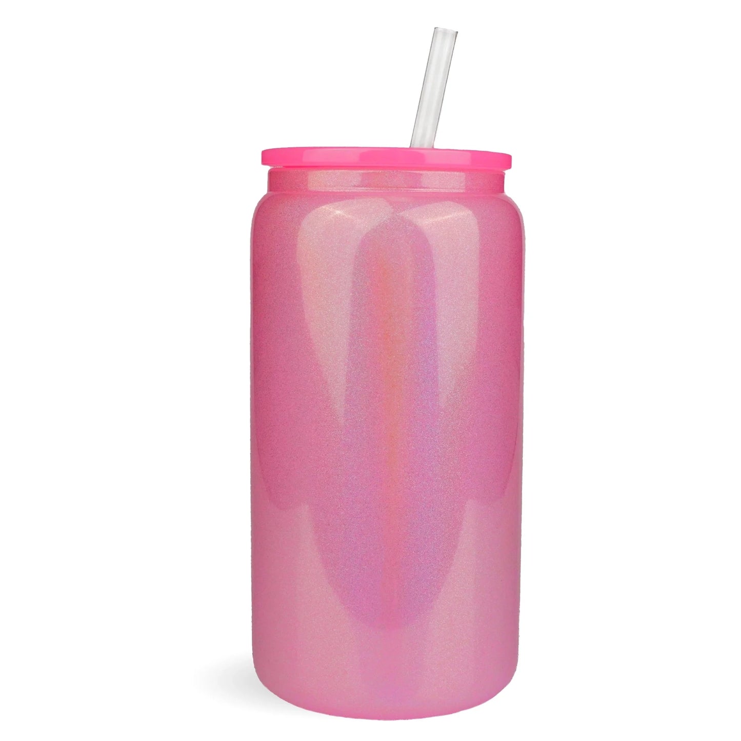 Glass Can Single Wall - Shimmer Hot Pink