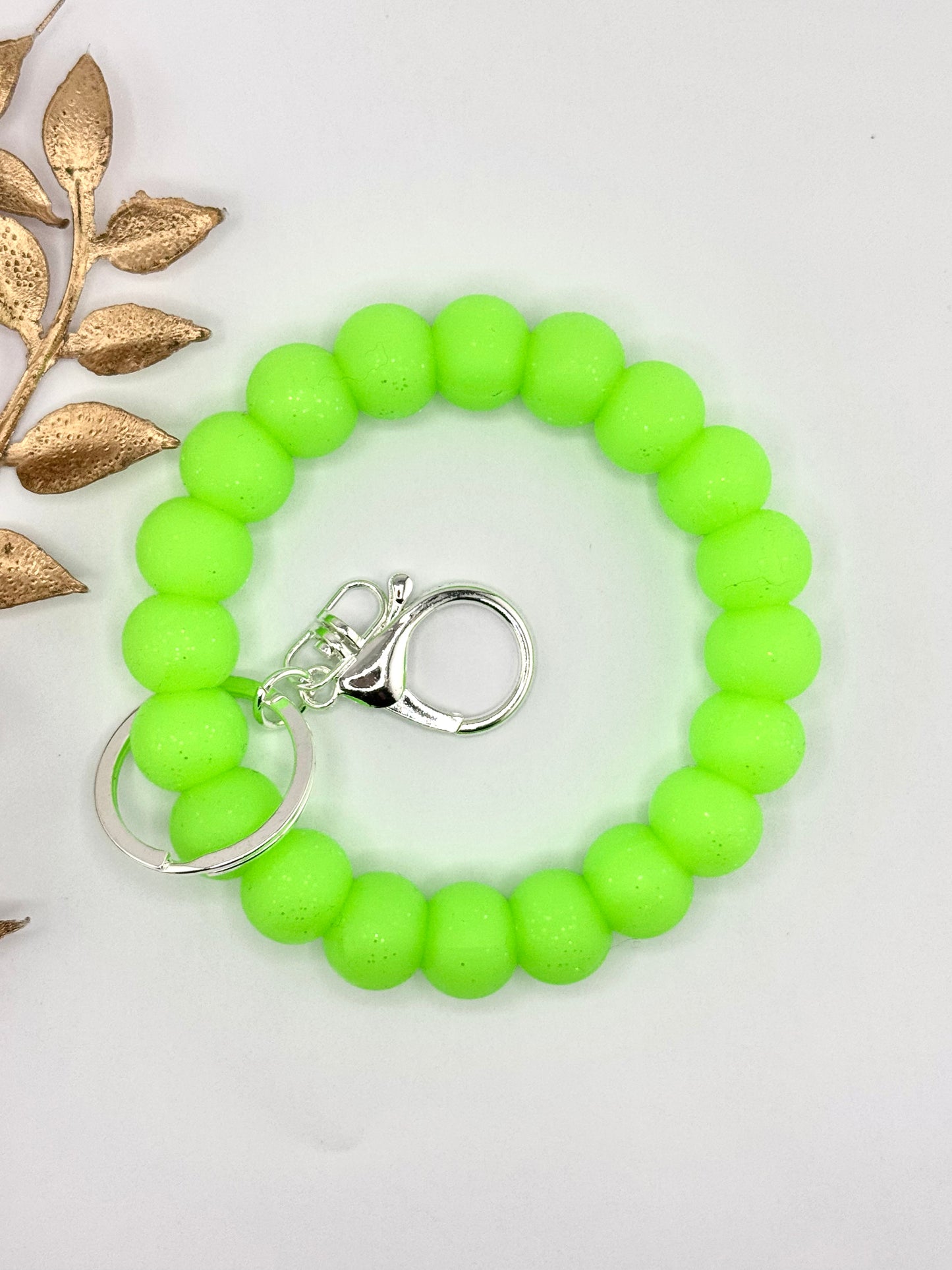 Wholesale Wristlet - Basic Glitter Neon Green