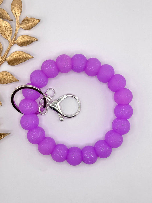 Wholesale Wristlet - Basic Glitter Neon Purple