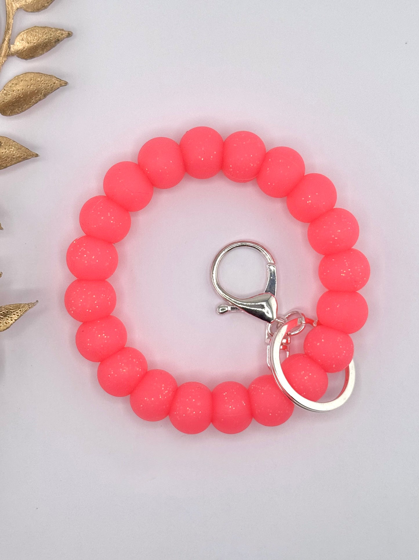 Wholesale Wristlet - Basic Glitter Neon Pink