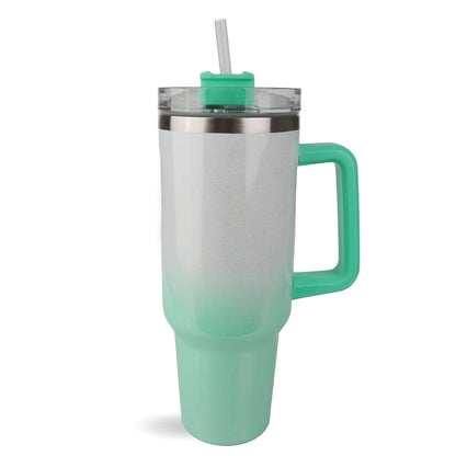 Handled Tumbler Shimmer Ombre - White & Mint