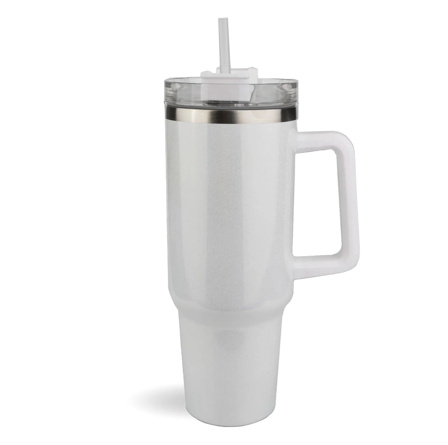 Handled Tumbler Shimmer - White