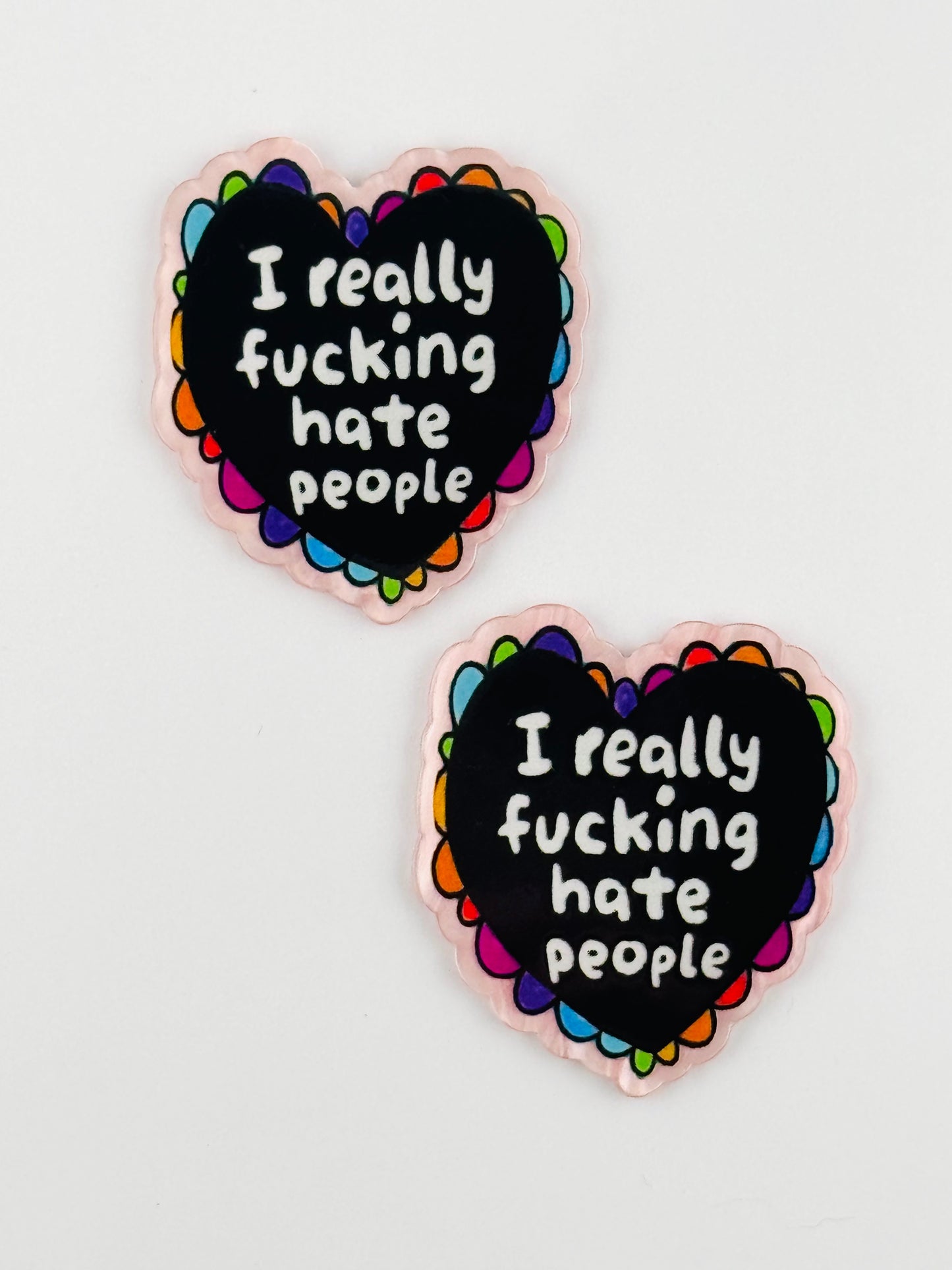 Glitter Acrylic Flatback ~ 138 ~ I Really Hate People