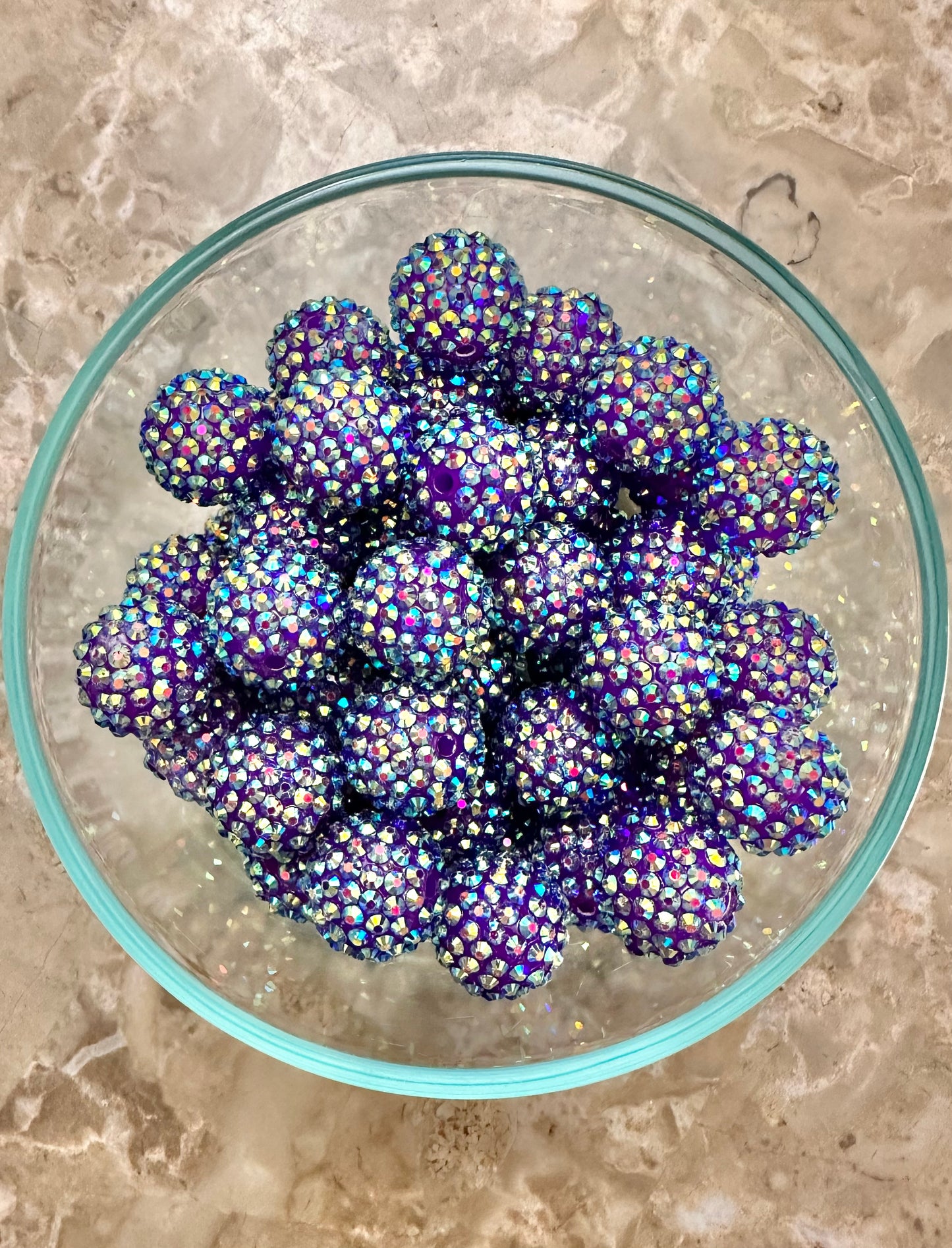 Midnight Purple Rhinestone 20mm Acrylic