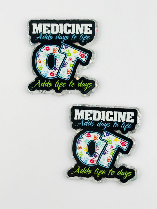 Glitter Acrylic Flatback ~ 1039N ~ OT Adds Life To Days