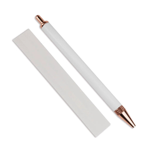 Pen Sublimation Blank No Clip - White & Rose Gold