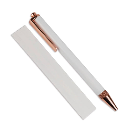 Pen Sublimation Blank - White & Rose Gold