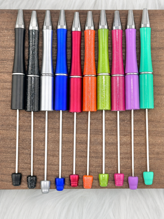 Plastic beadable solid pens in assorted colors