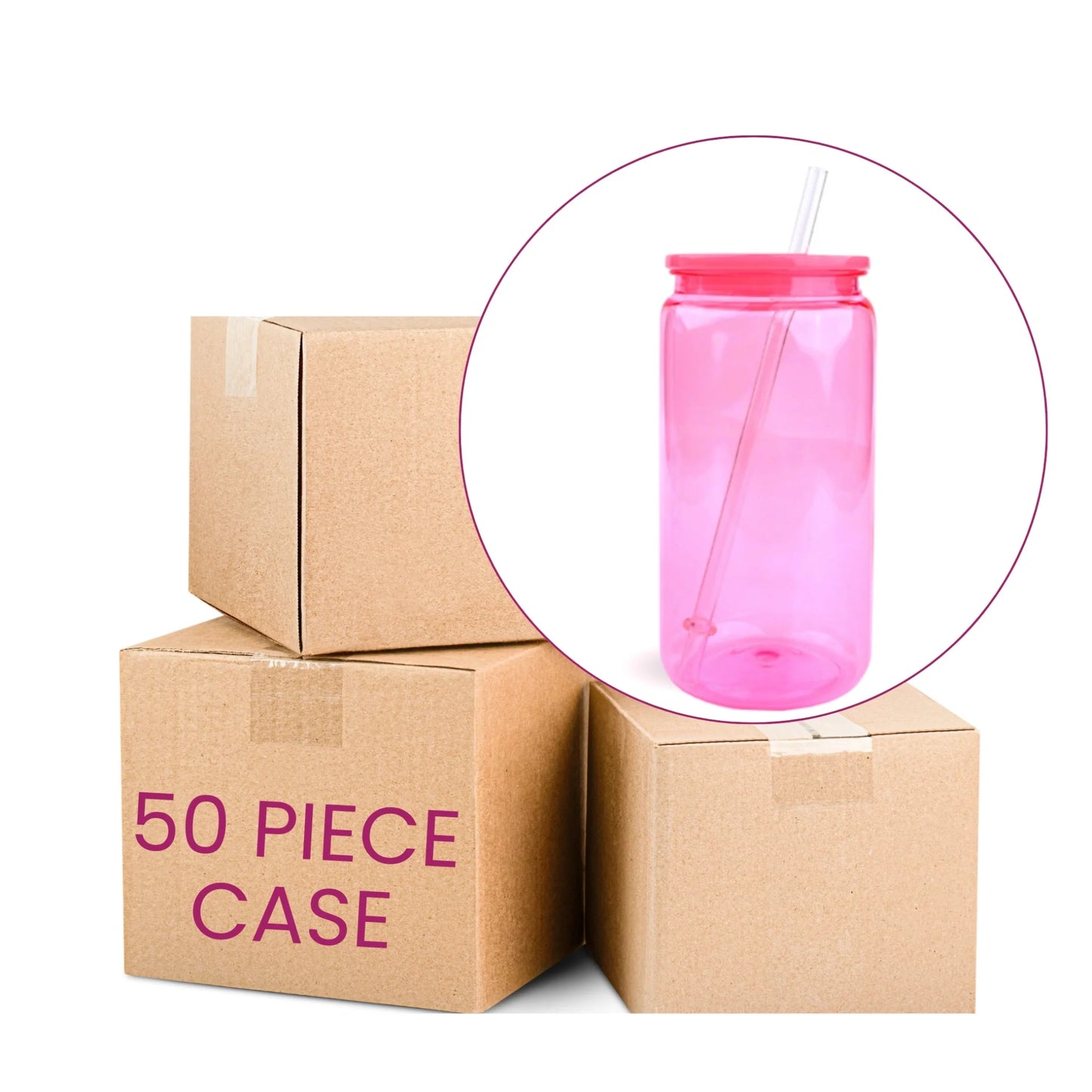 Plastic Can Transparent - Bright Pink