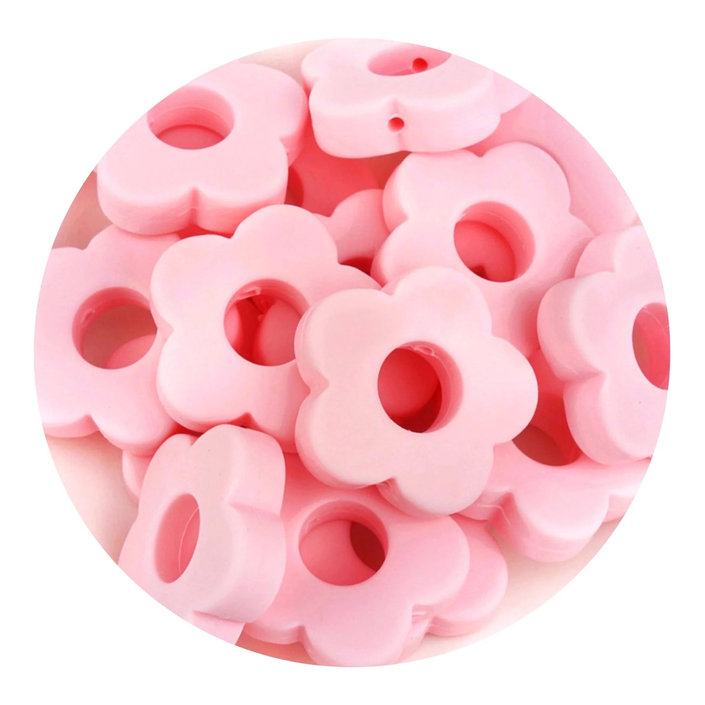 Silicone Focal Bead Flower - Candy Pink