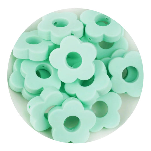 Silicone Focal Bead Flower - Mint