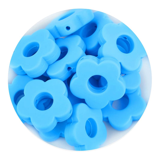 Silicone Focal Bead Flower - Sky Blue