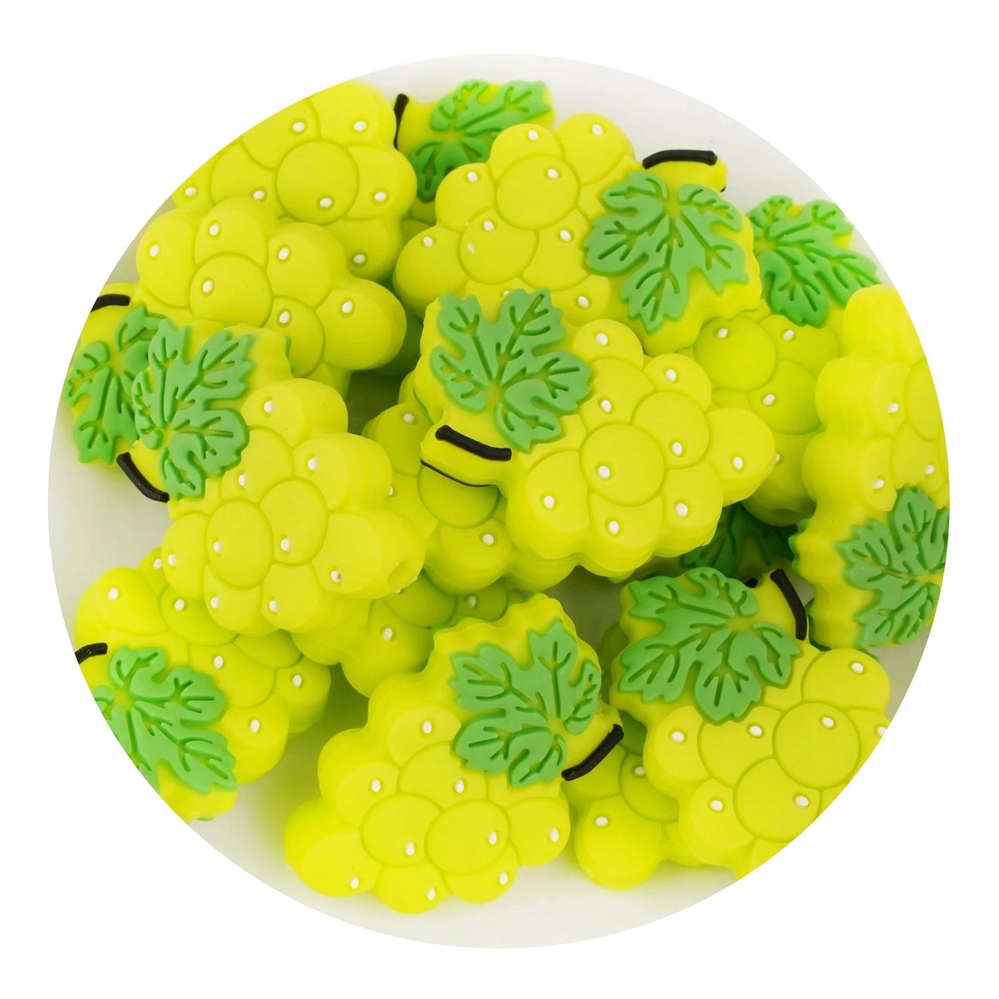 Silicone Focal Bead Grape - Green