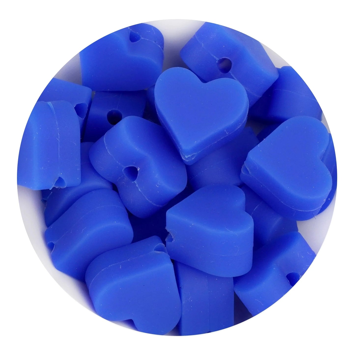 Silicone Focal Bead Heart - Navy