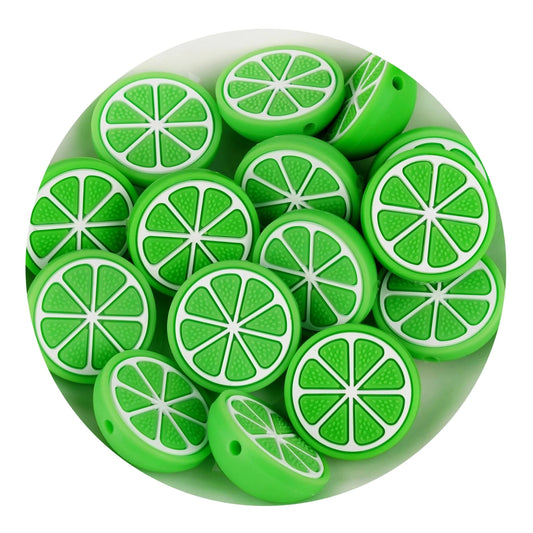 Silicone Focal Bead Lemon - Green