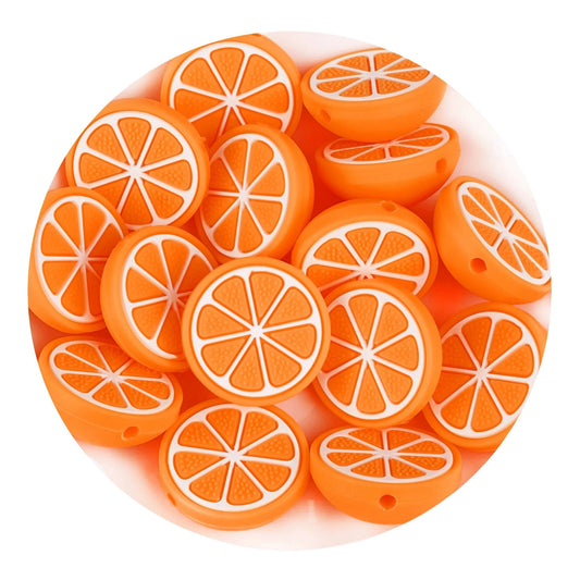 Silicone Focal Bead Lemon - Orange