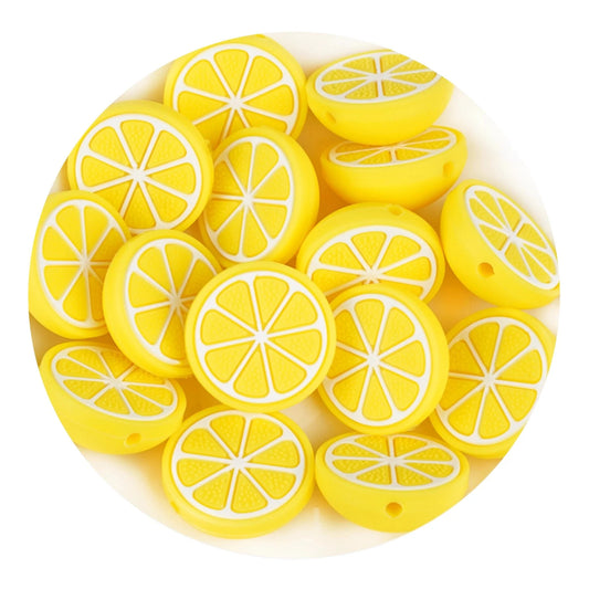 Silicone Focal Bead Lemon - Yellow