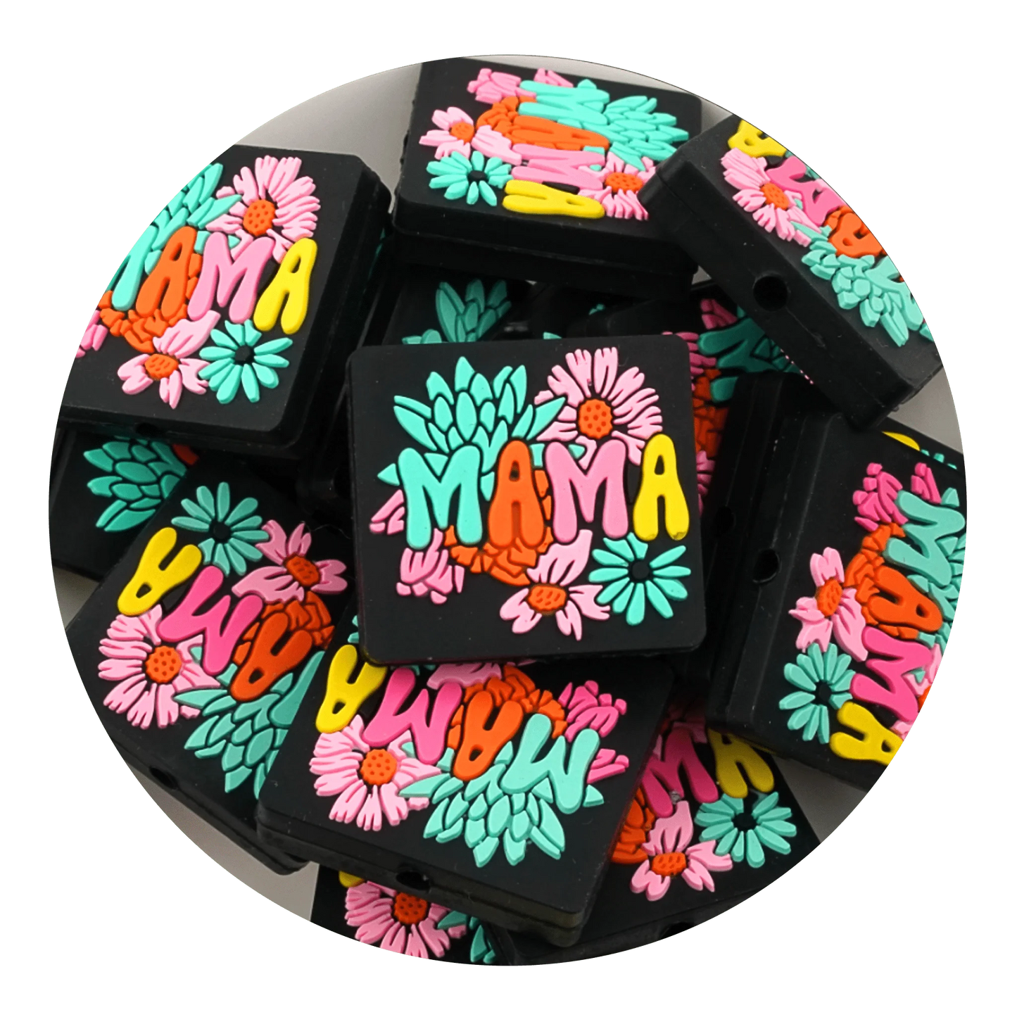 Silicone Focal Bead - Mama Square