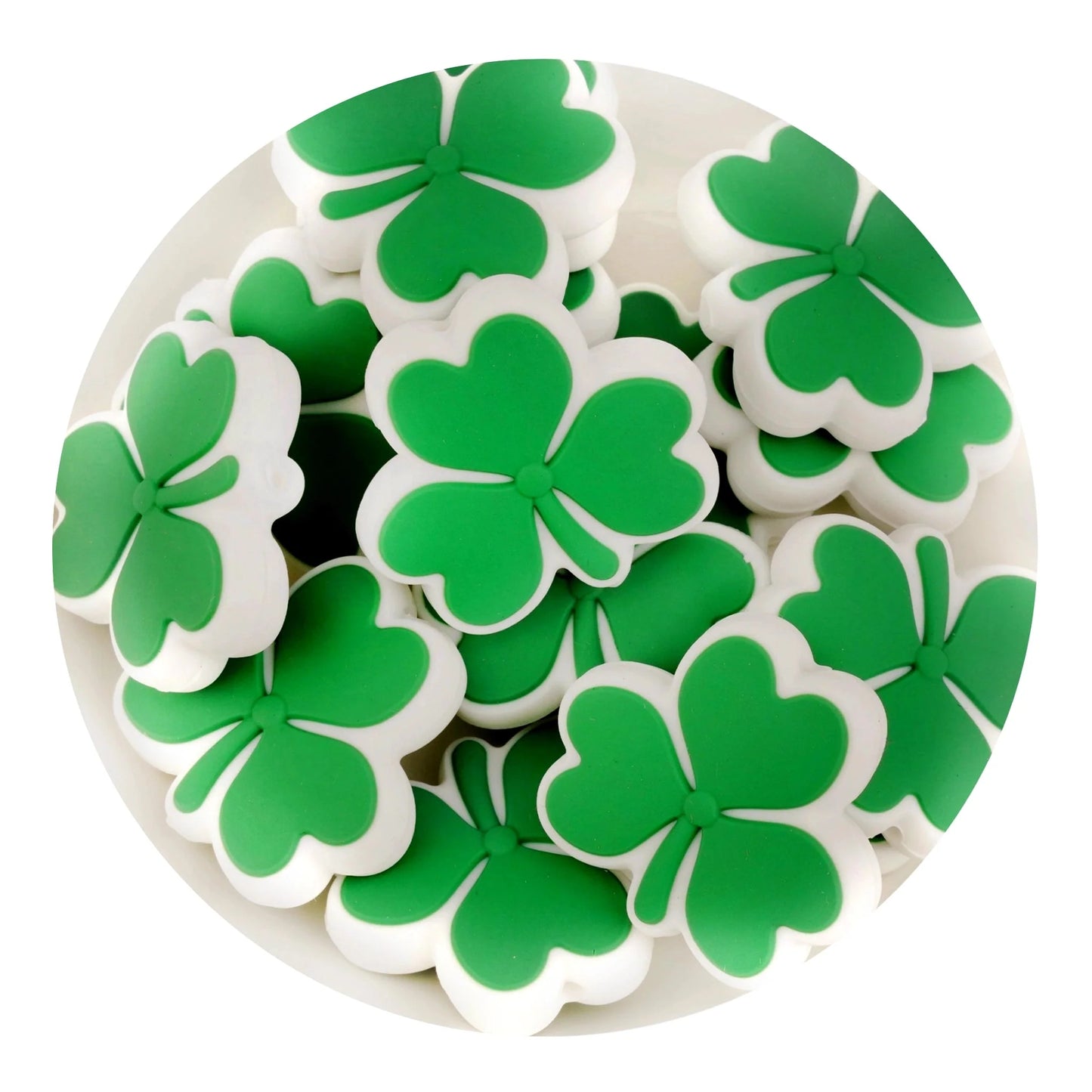 Silicone Focal Bead Shamrock - Green