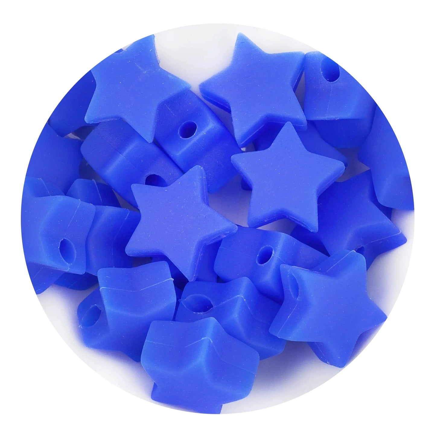 Silicone Focal Bead Star - Navy