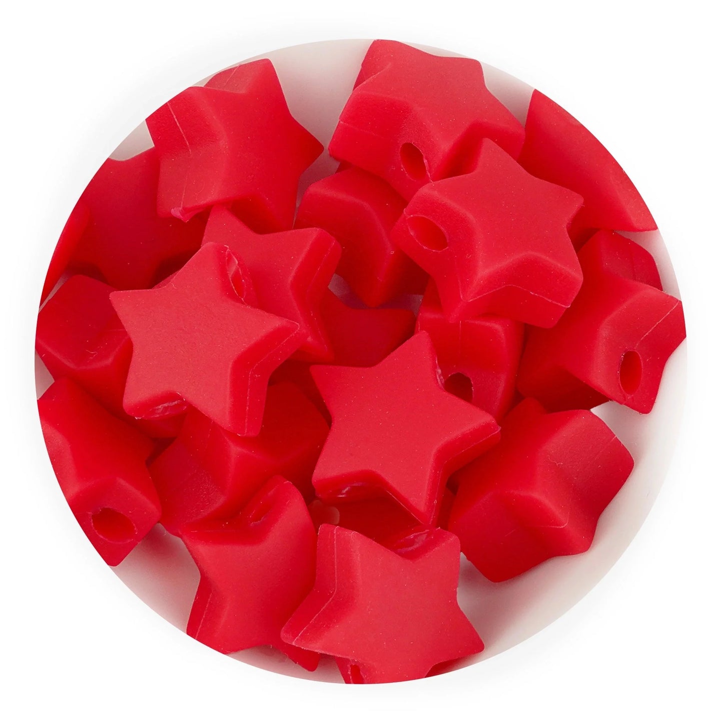 Silicone Focal Bead Star - Red