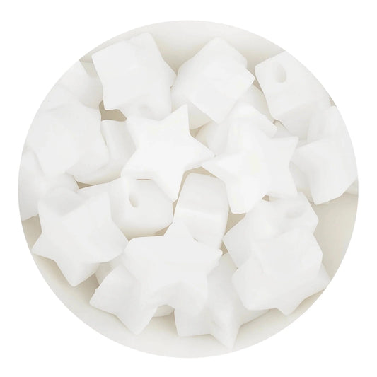 Silicone Focal Bead Star - White