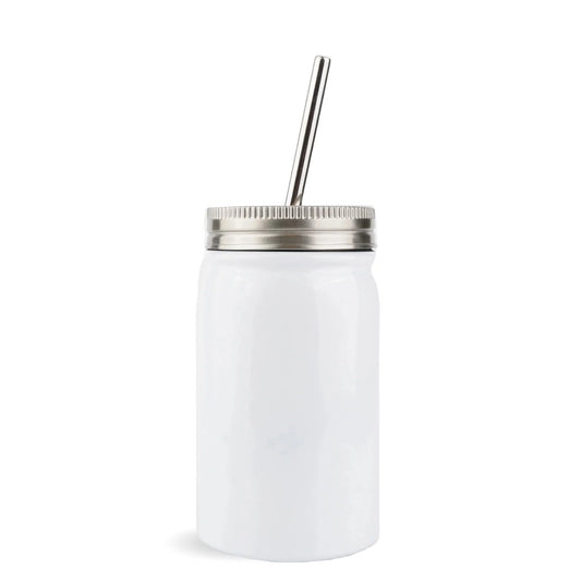 Stainless Steel Mason Jar - Glossy White