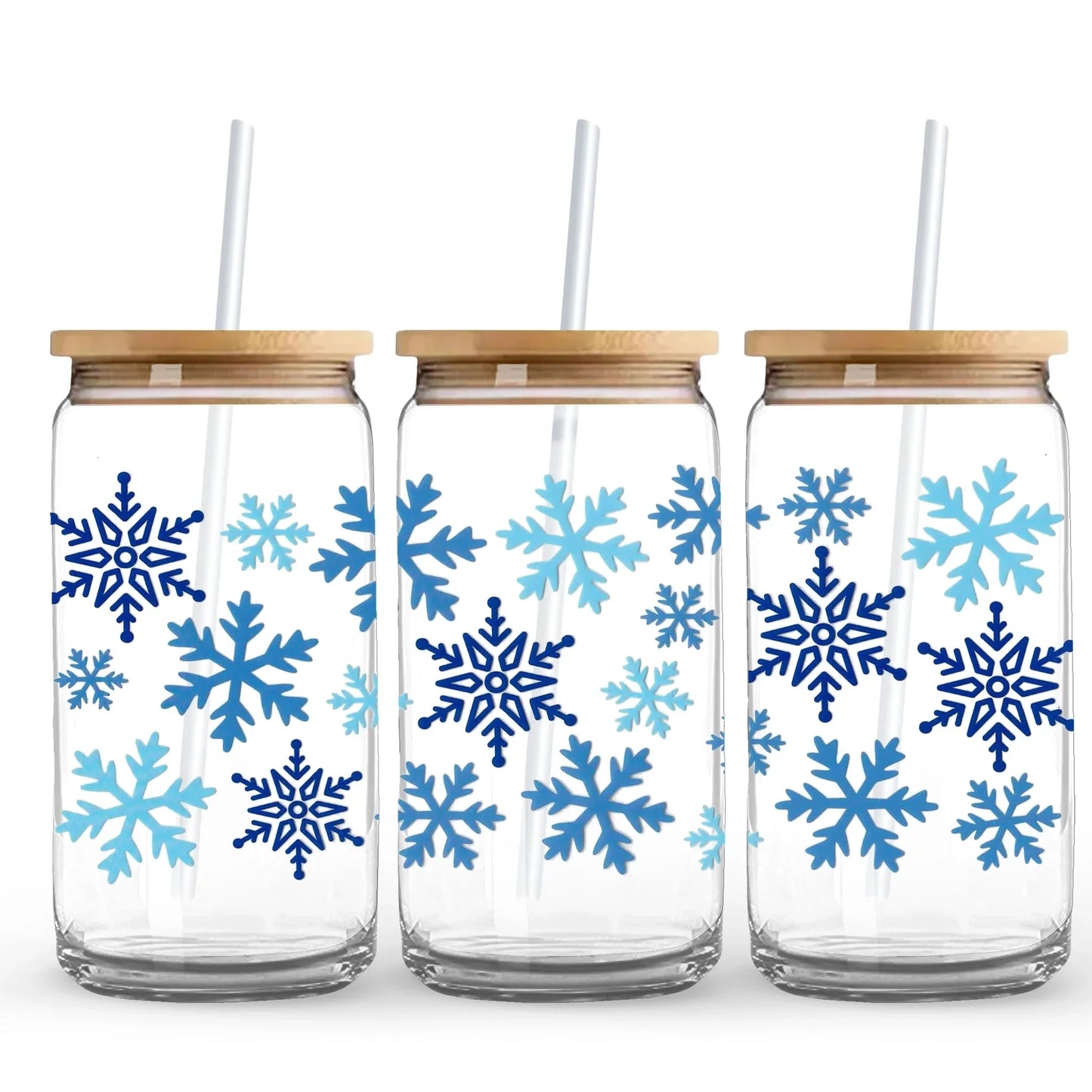 UV DTF Wrap -  Winter Blue Snowflakes