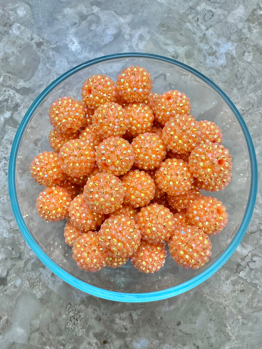 Bright Orange Rhinestone 20mm Acrylic