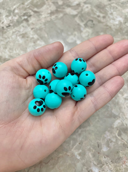 P222 Turquoise Paw 15mm Print