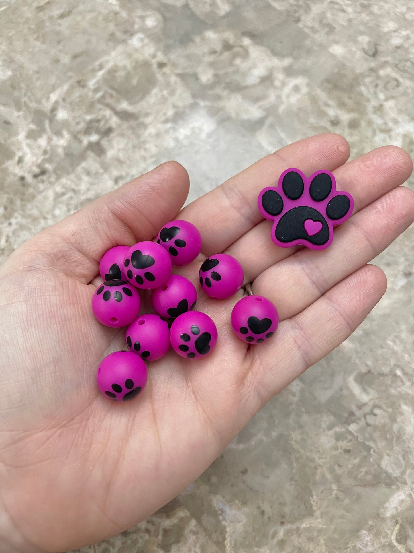 P223 Rose Pink Paw 15mm Print