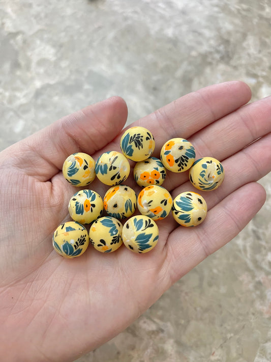 P201 Butter Floral Bead