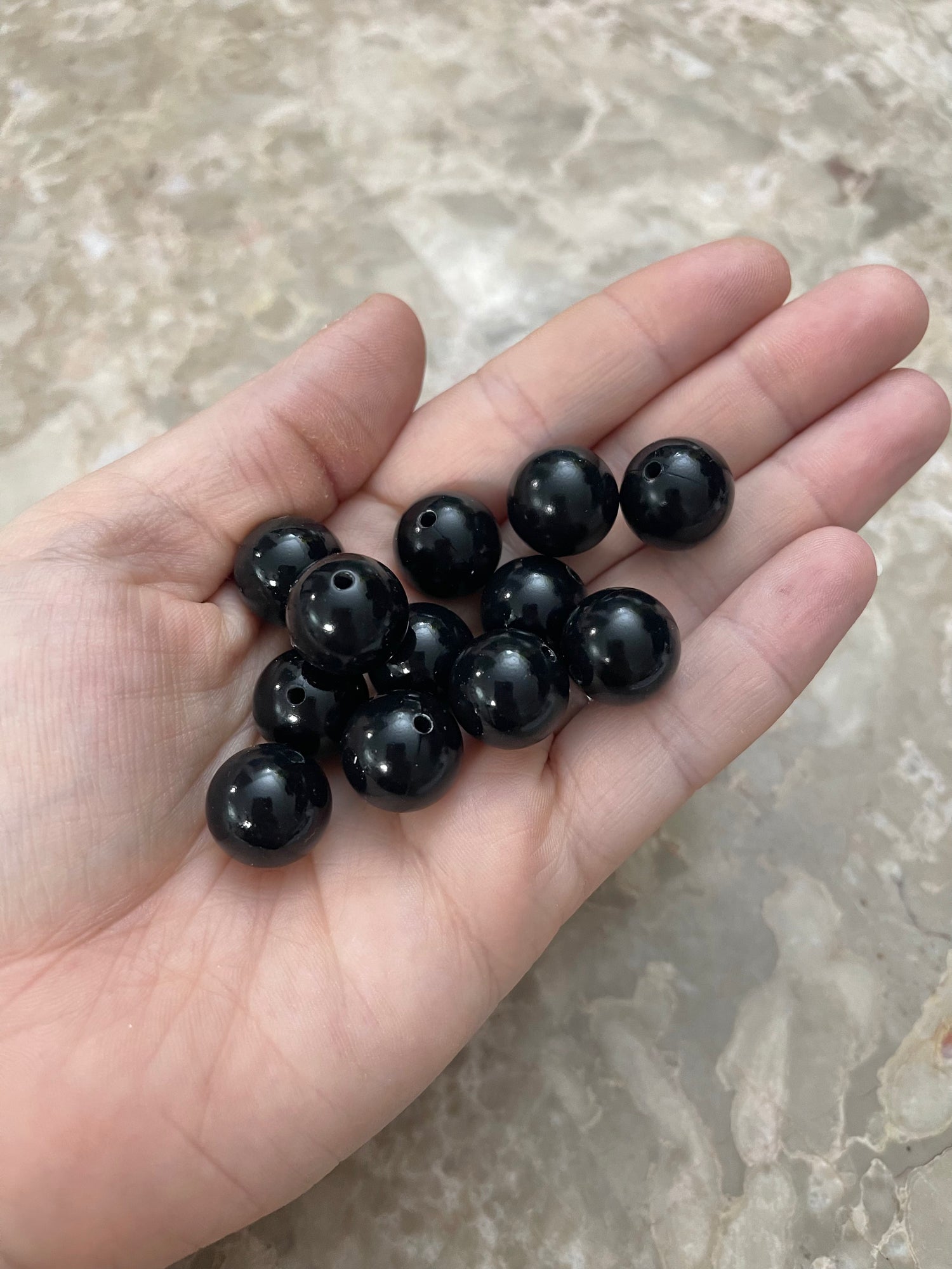 Liquid Shiny #27 Black (12ct) silicone beads
